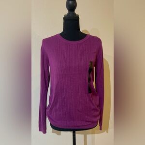 Banana Republic Plum Crewneck Long-Sleeve Knit Top